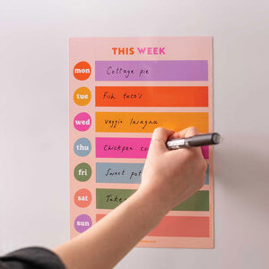 Good Tuesday A4 Magnetic Colour Block Weekly Planner Fridge Magnet Planner